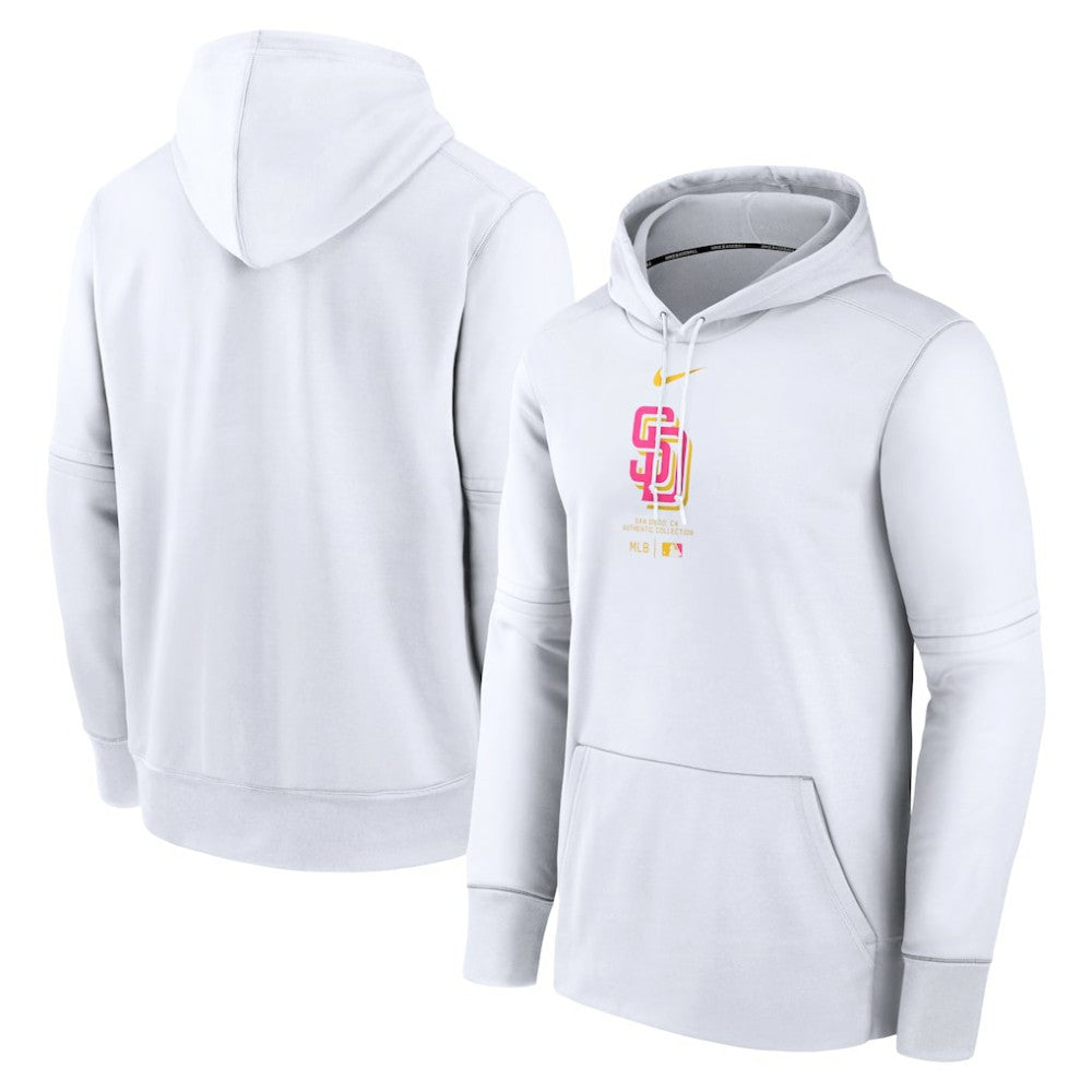 San Diego Padres Authentic Collection City Connect Practice Performance Pullover Hoodie White | Nike