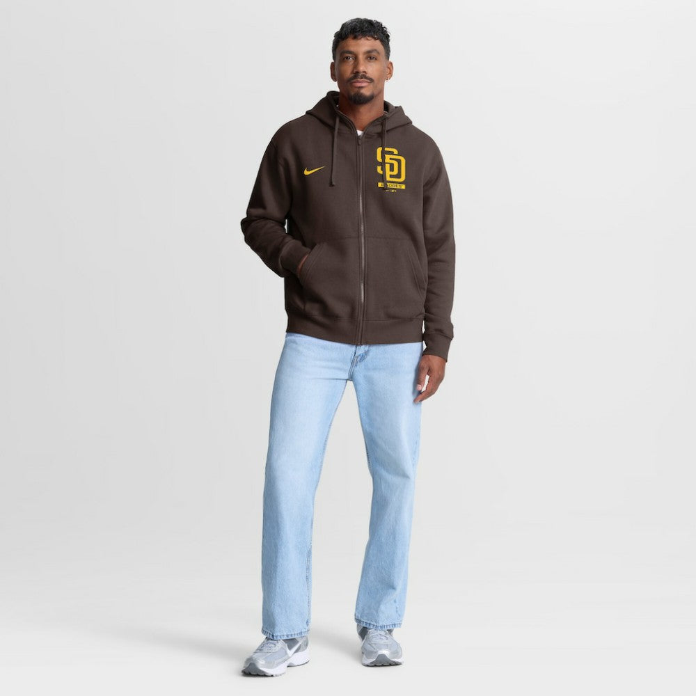 San Diego Padres Primetime Lockup Full-Zip Hoodie Brown | Nike