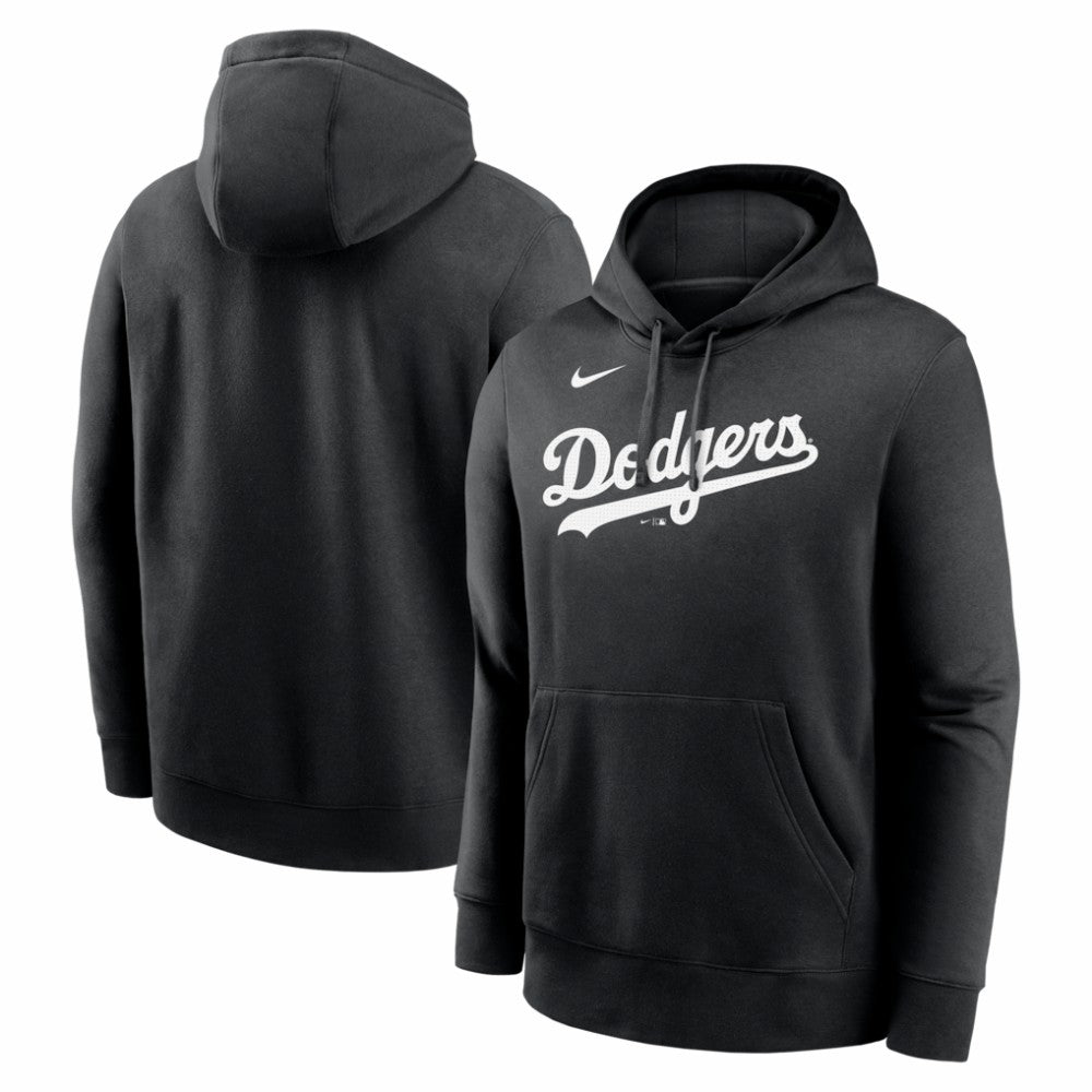 Los Angeles Dodgers Logo Club Fleece Hoodie Black | Nike