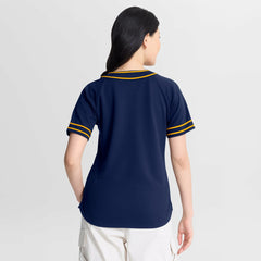 Milwaukee Brewers Women's Diva Race Ahead Raglan V-Neck T-Shirt Navy