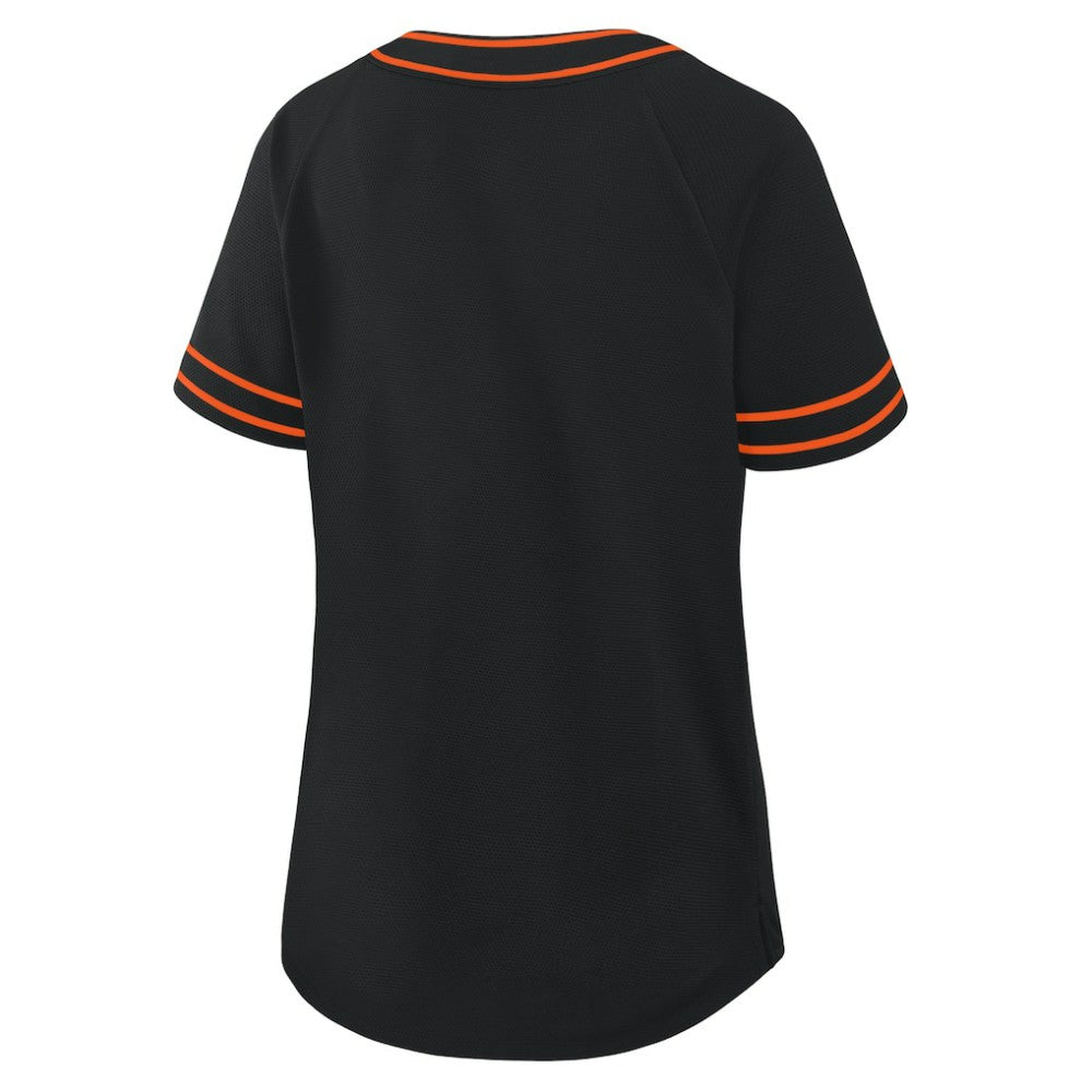 Baltimore Orioles Women's Diva Race Ahead Raglan V-Neck T-Shirt Black