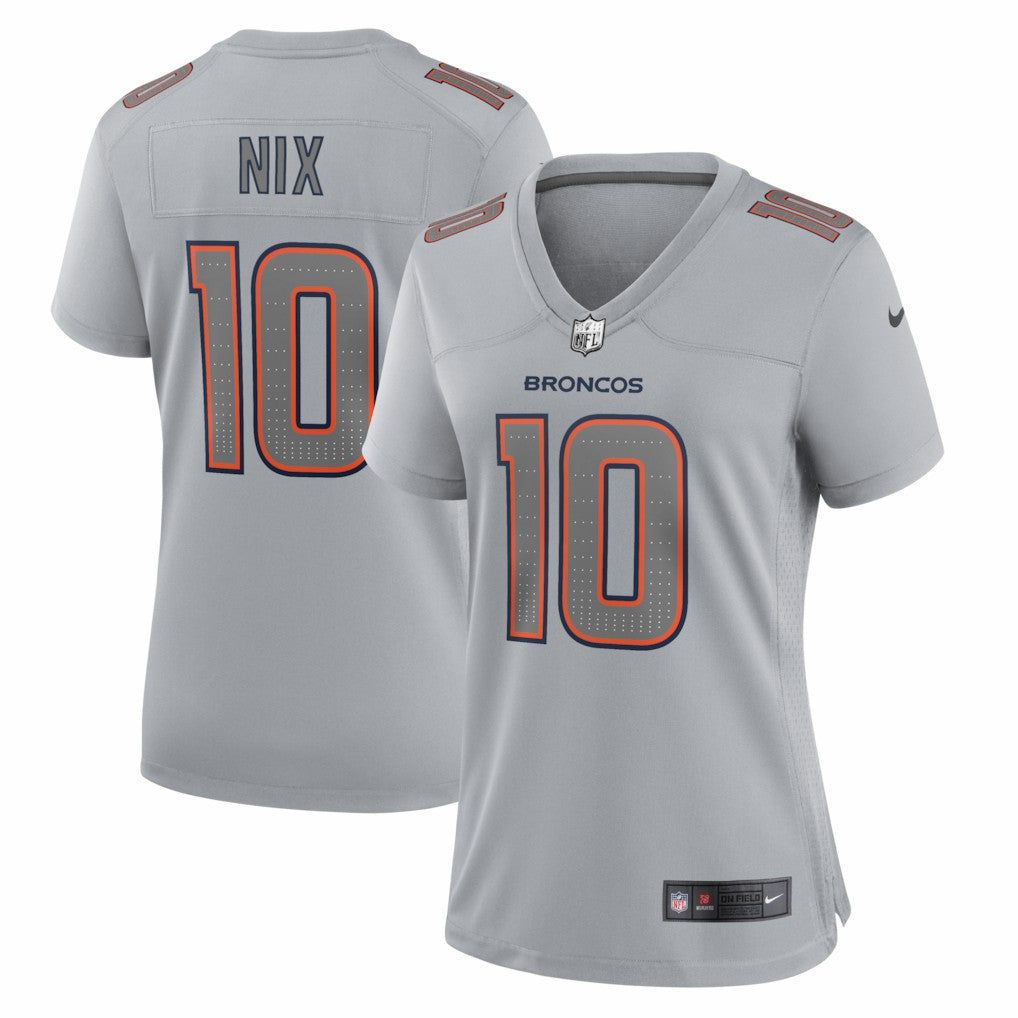 Bo Nix Denver Broncos Women's Fashion Atmosphere Fashion Game Jersey - Gray
