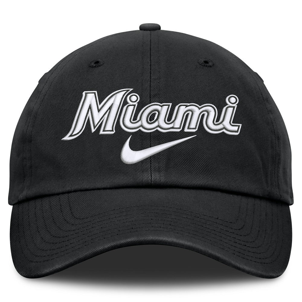 Miami Marlins Primetime Club Adjustable Hat Black | Nike