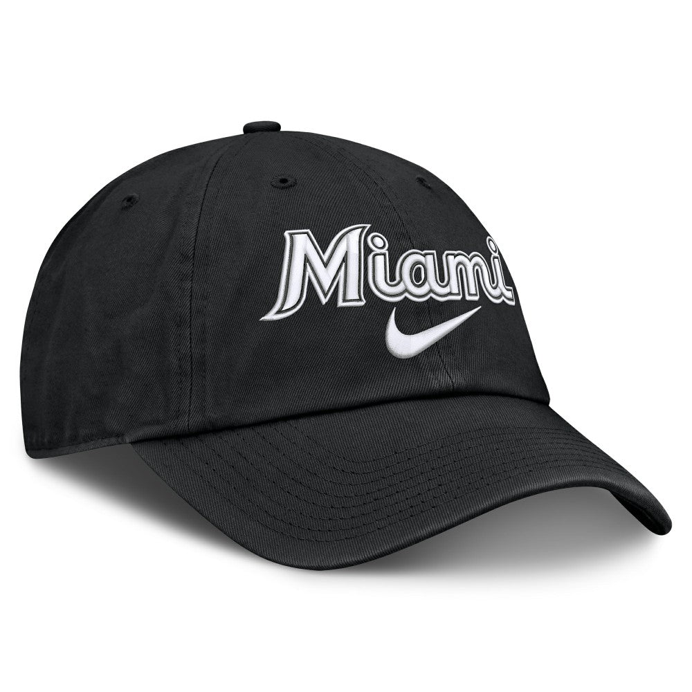 Miami Marlins Primetime Club Adjustable Hat Black | Nike