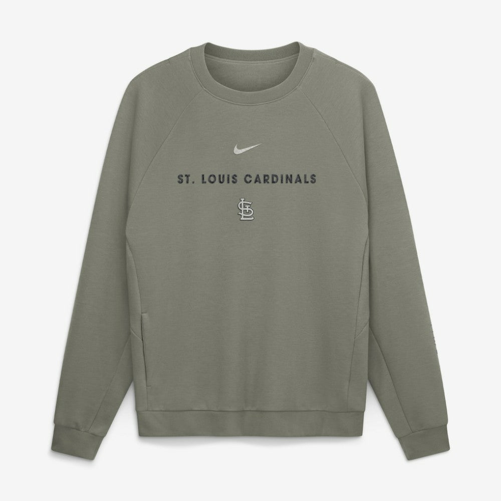 St. Louis Cardinals Statement Primary Raglan Dri-FIT Sweatshirt Olive | Nike