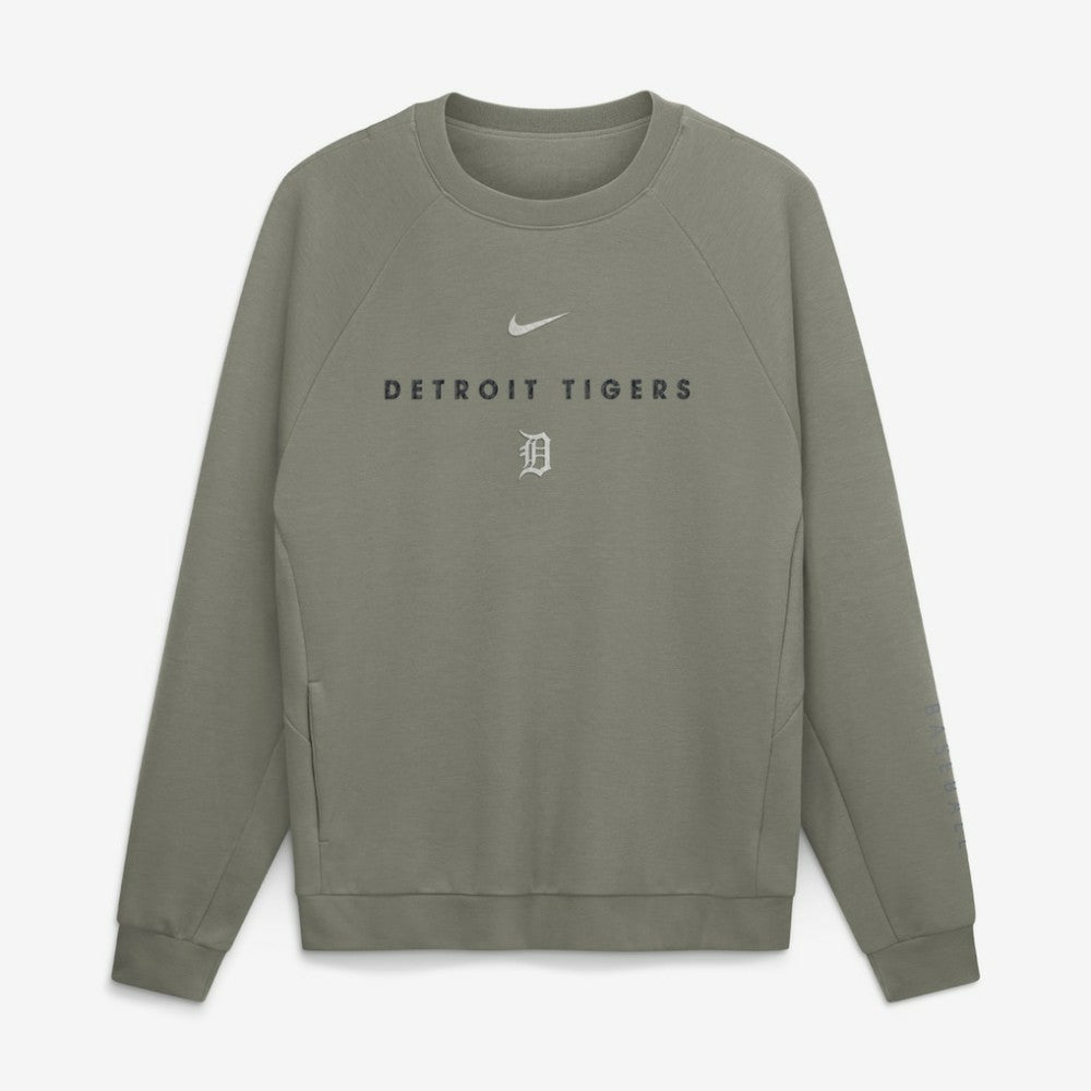 Detroit Tigers Statement Primary Raglan Dri-FIT Sweatshirt Olive | Nike
