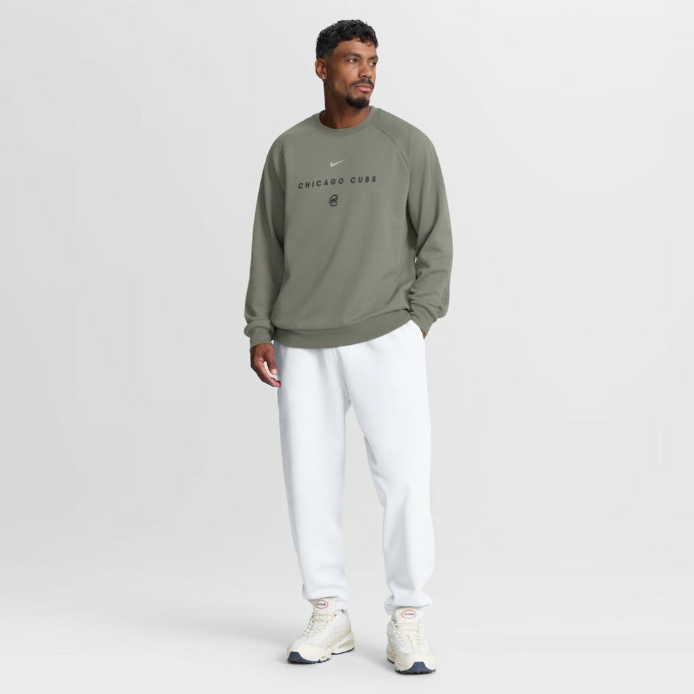 Chicago Cubs Statement Primary Raglan Dri-FIT Sweatshirt Olive | Nike