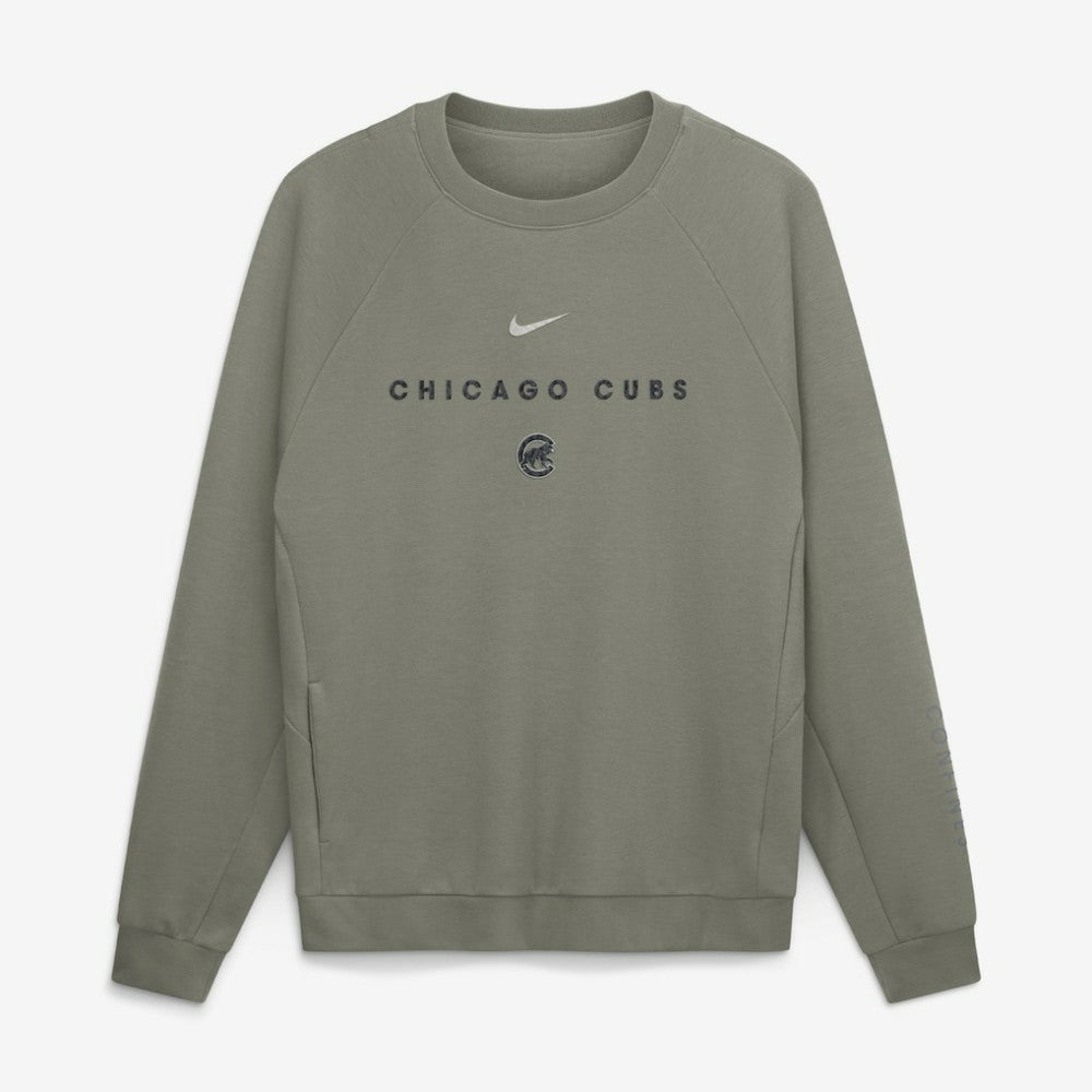 Chicago Cubs Statement Primary Raglan Dri-FIT Sweatshirt Olive | Nike