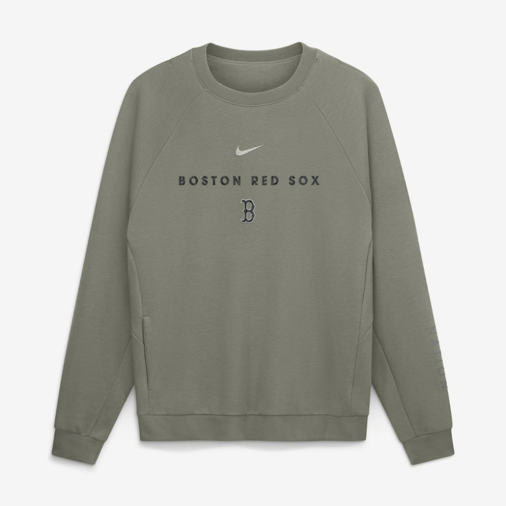 Boston Red Sox Statement Primary Raglan Dri-FIT Sweatshirt Olive | Nike