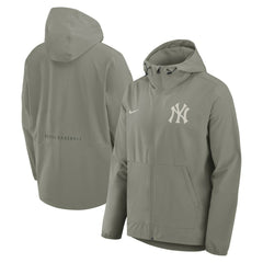 New York Yankees Unlimited Packable Full-Zip Hooded Jacket Olive | Nike