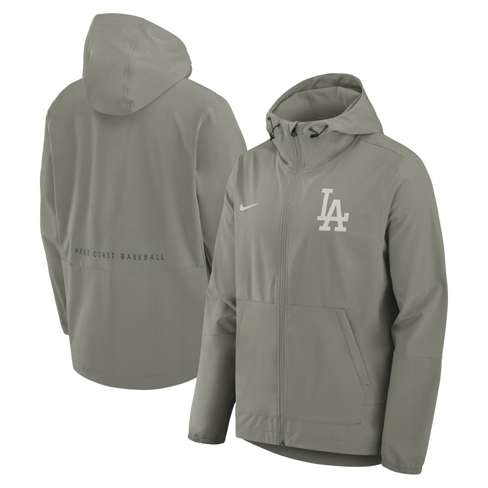 Los Angeles Dodgers Unlimited Packable Full-Zip Hooded Jacket Olive | Nike