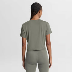 Los Angeles Dodgers Women's One Twist Dri-FIT Cropped T-Shirt Olive | Nike