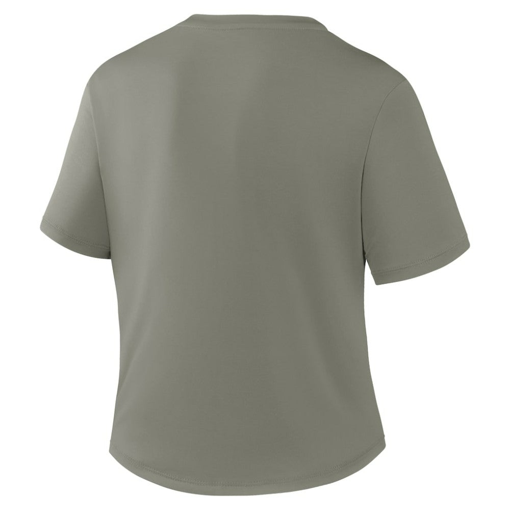 Los Angeles Dodgers Women's One Twist Dri-FIT Cropped T-Shirt Olive | Nike