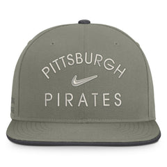 Pittsburgh Pirates Pro Dri-FIT Snapback Hat Olive | Nike
