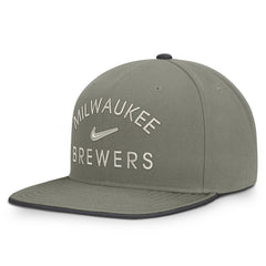 Milwaukee Brewers Pro Dri-FIT Snapback Hat Olive | Nike