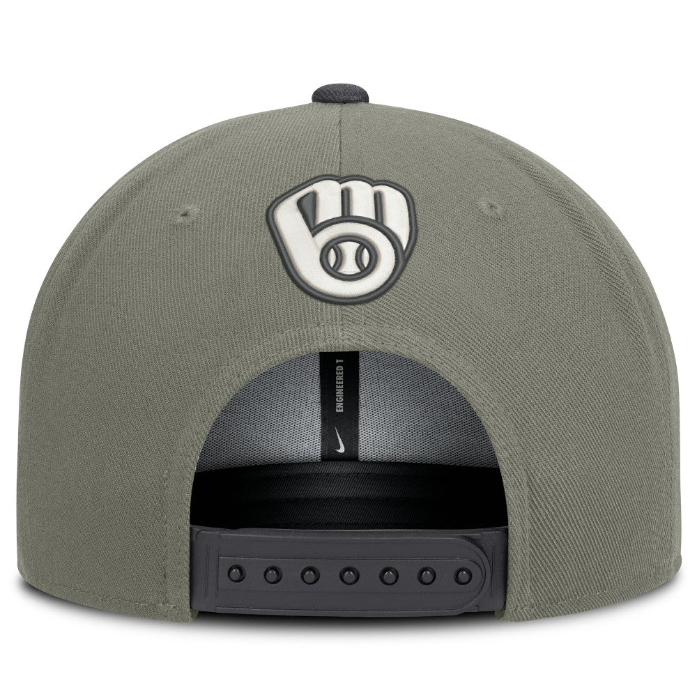 Milwaukee Brewers Pro Dri-FIT Snapback Hat Olive | Nike