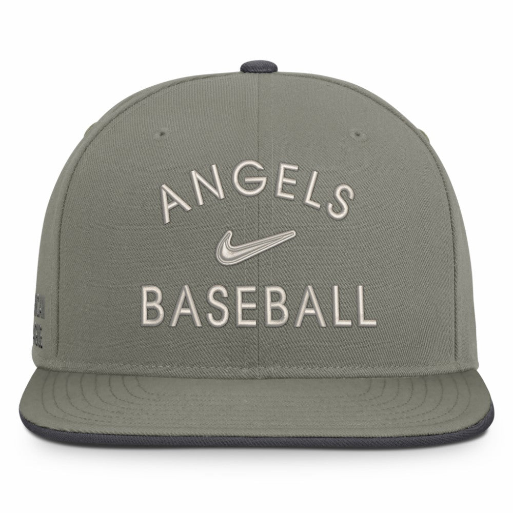 Los Angeles Angels Pro Dri-FIT Snapback Hat Olive | Nike