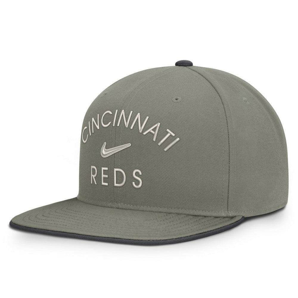 Cincinnati Reds Pro Dri-FIT Snapback Hat Olive | Nike