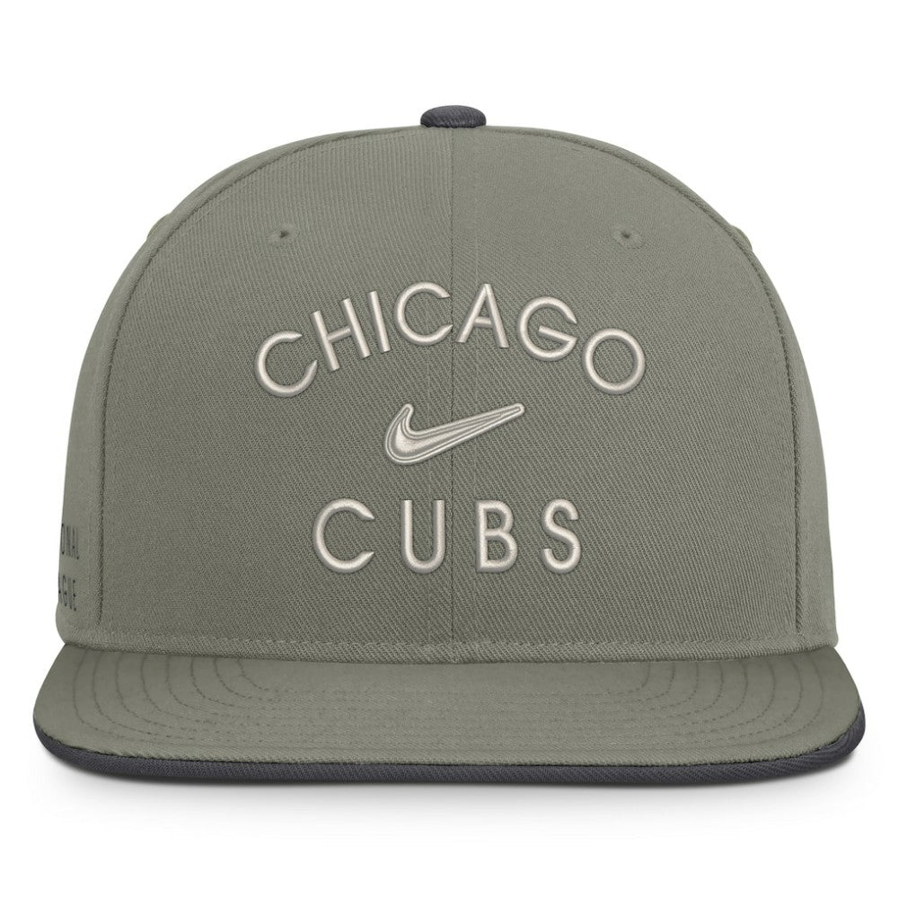 Chicago Cubs Pro Dri-FIT Snapback Hat Olive | Nike