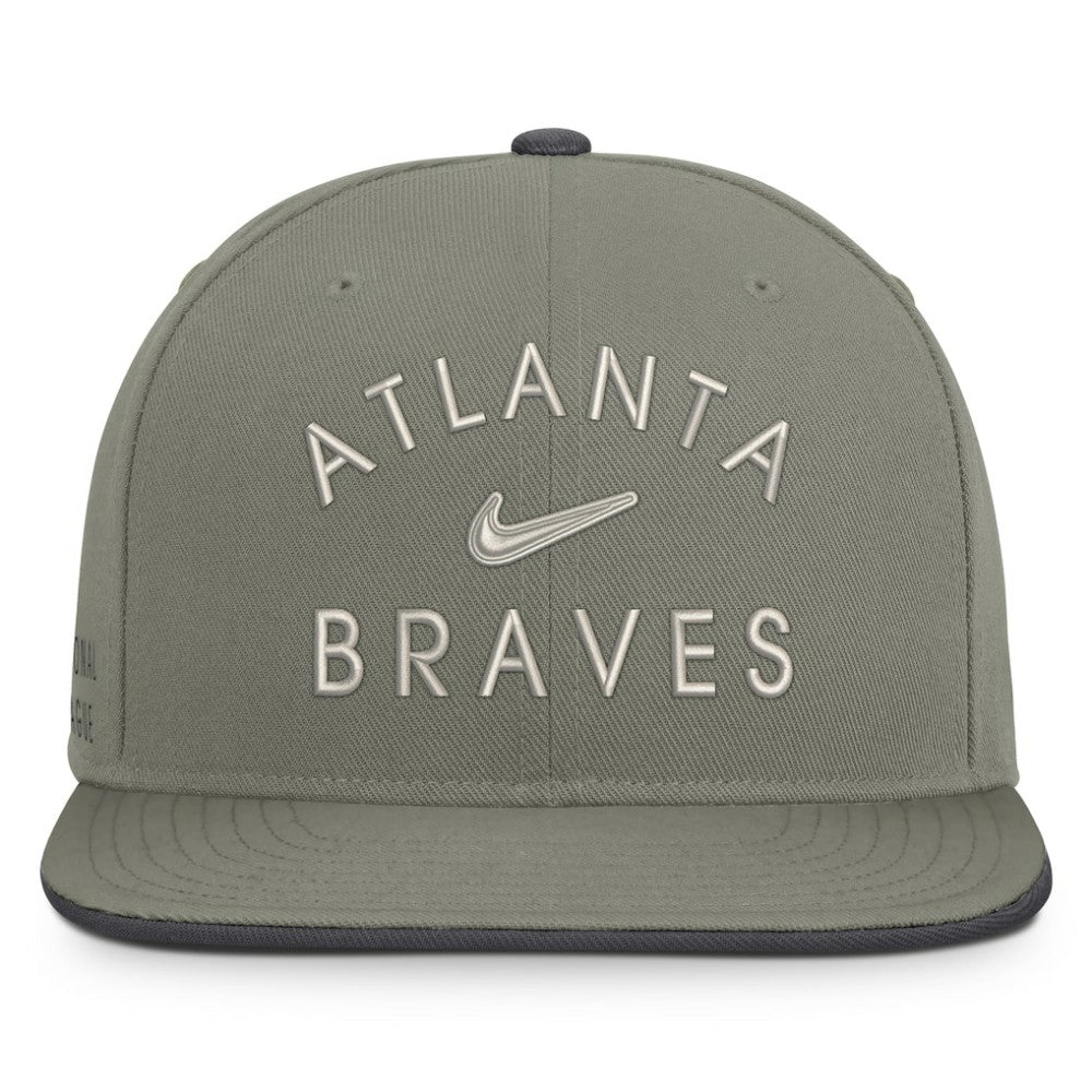 Atlanta Braves Pro Dri-FIT Snapback Hat Olive | Nike