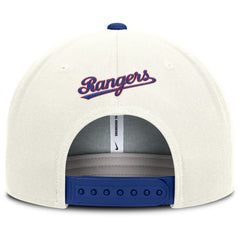 Texas Rangers Cooperstown Pro Dri-FIT Snapback Hat Cream/Royal | Nike
