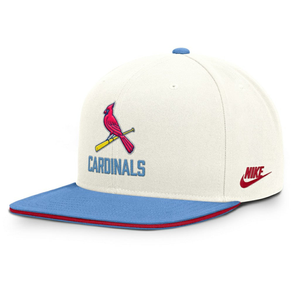 St. Louis Cardinals Cooperstown Pro Dri-FIT Snapback Hat Cream/Light Blue | Nike