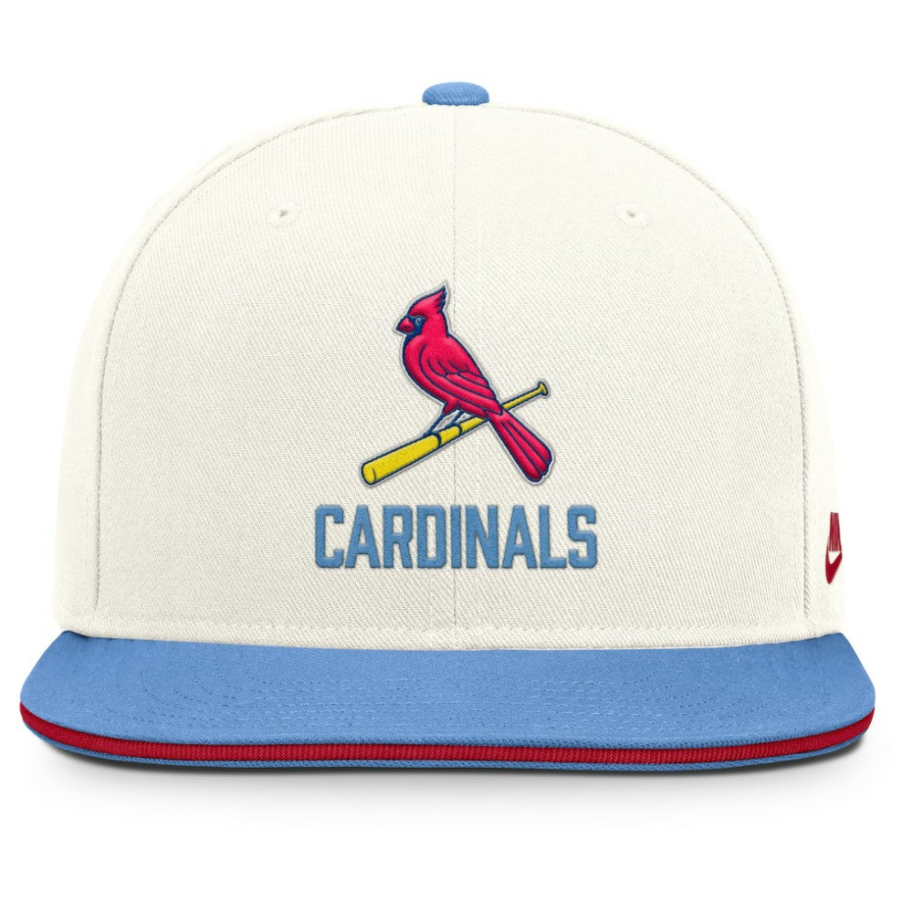 St. Louis Cardinals Cooperstown Pro Dri-FIT Snapback Hat Cream/Light Blue | Nike