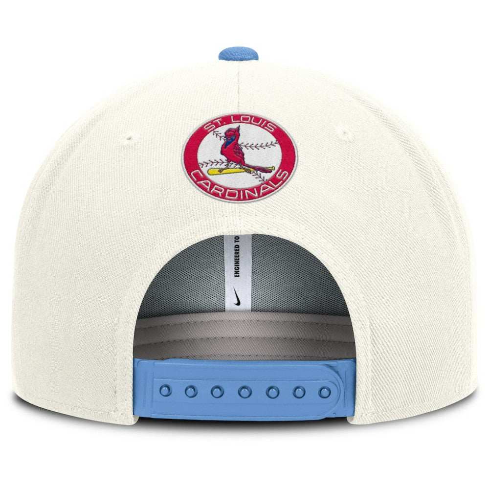 St. Louis Cardinals Cooperstown Pro Dri-FIT Snapback Hat Cream/Light Blue | Nike