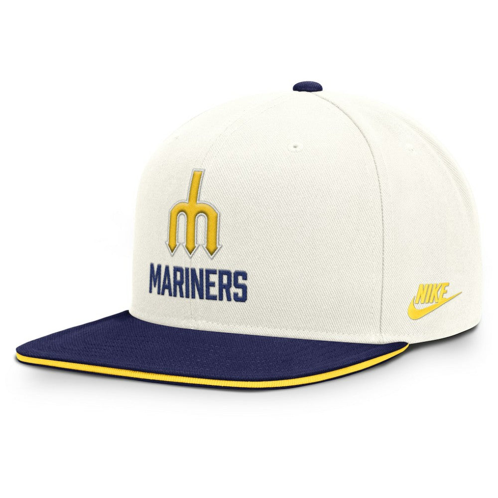 Seattle Mariners Cooperstown Pro Dri-FIT Snapback Hat Cream/Navy | Nike