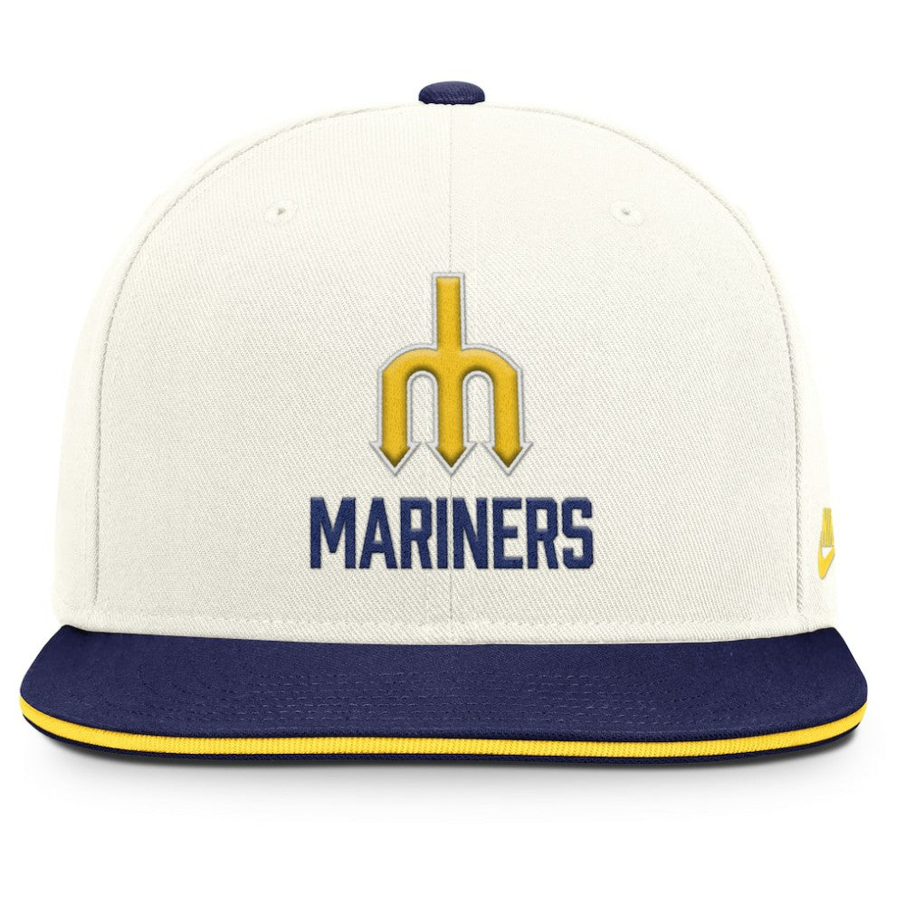 Seattle Mariners Cooperstown Pro Dri-FIT Snapback Hat Cream/Navy | Nike