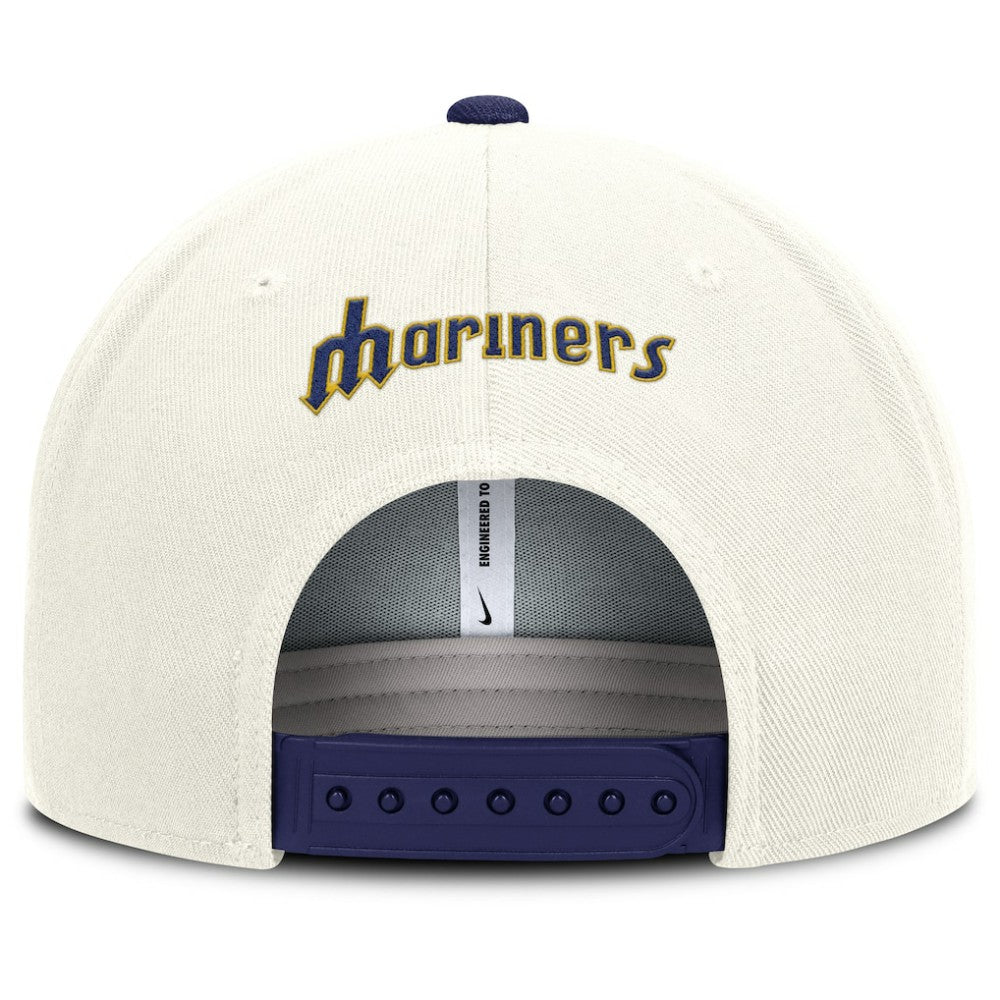 Seattle Mariners Cooperstown Pro Dri-FIT Snapback Hat Cream/Navy | Nike