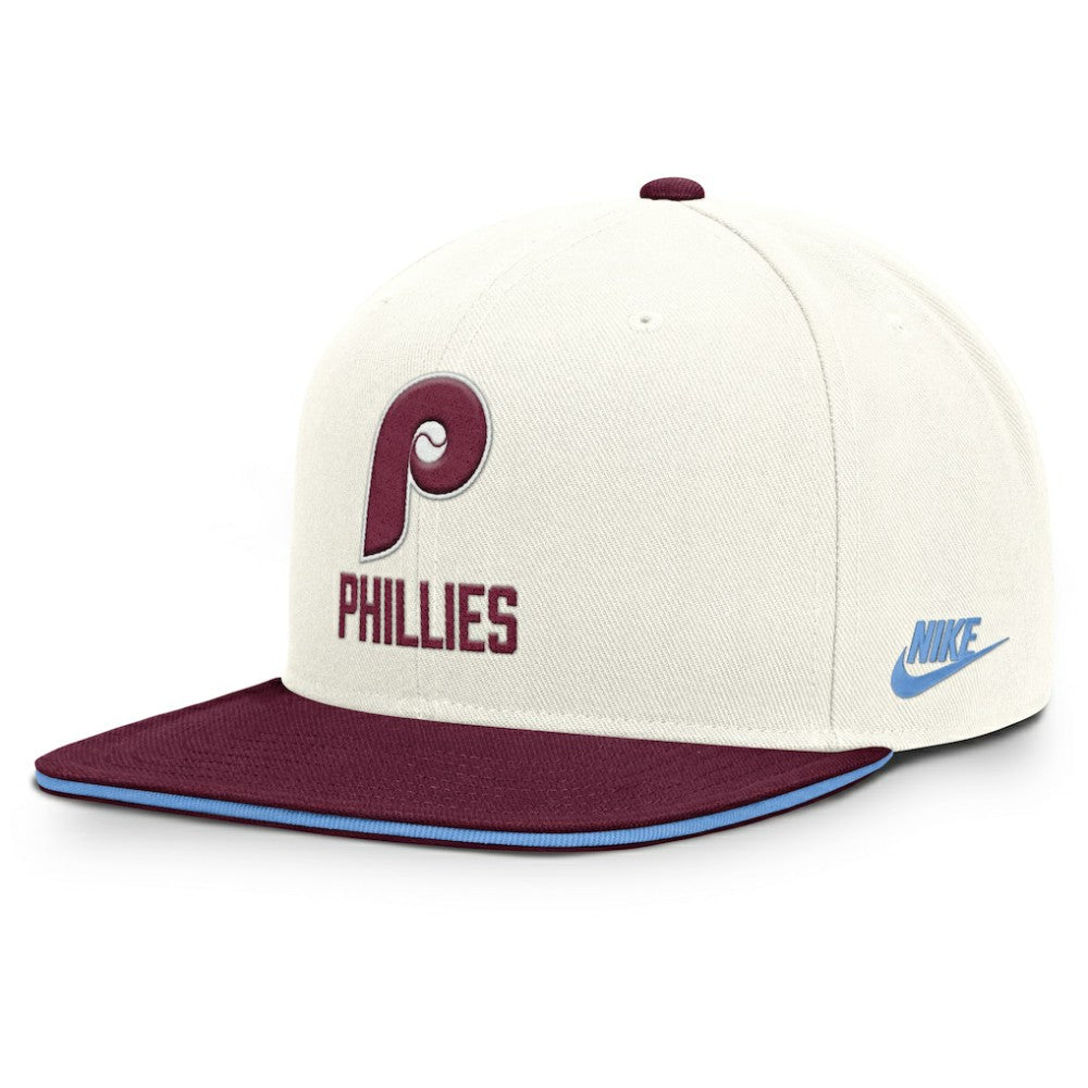 Philadelphia Phillies Cooperstown Pro Dri-FIT Snapback Hat Cream/Burgundy | Nike
