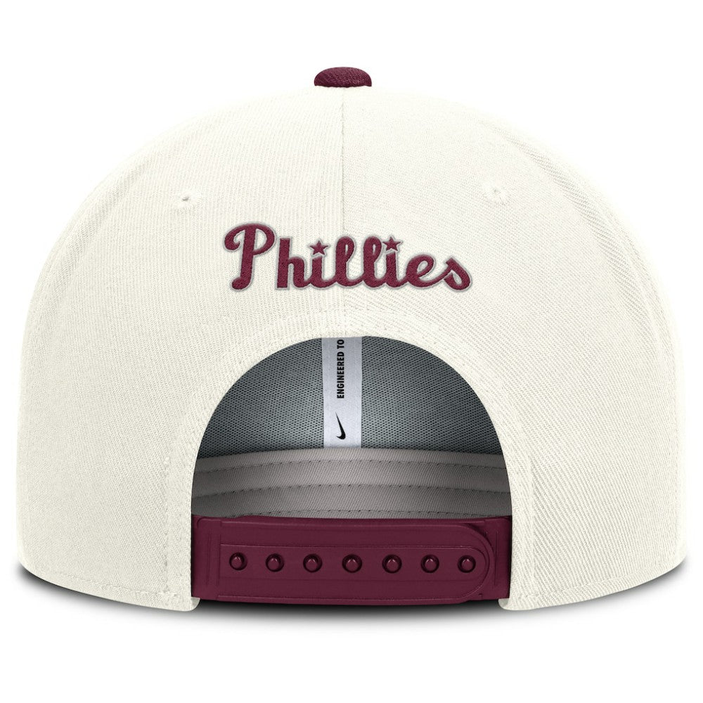 Philadelphia Phillies Cooperstown Pro Dri-FIT Snapback Hat Cream/Burgundy | Nike