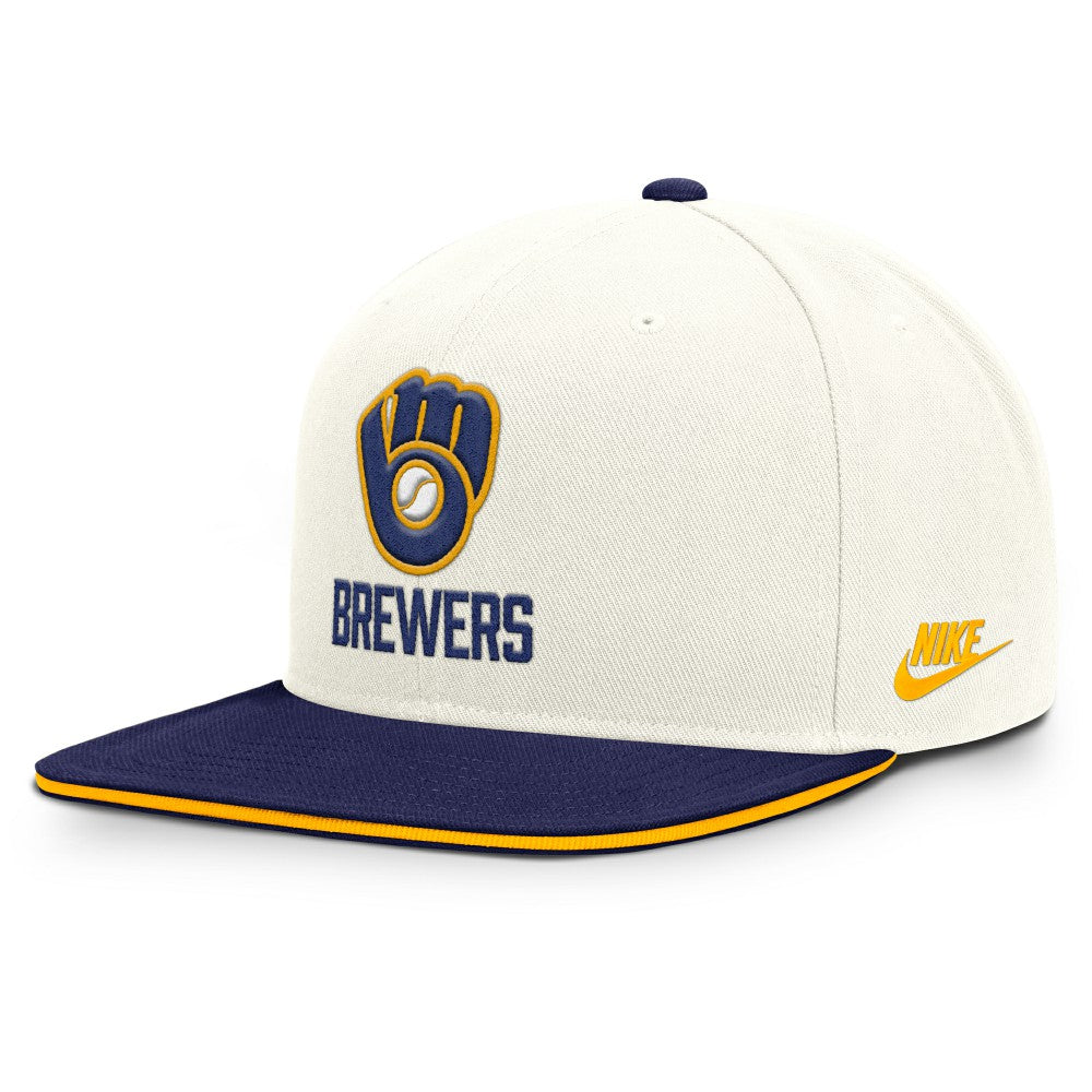 Milwaukee Brewers Cooperstown Pro Dri-FIT Snapback Hat Cream/Royal | Nike