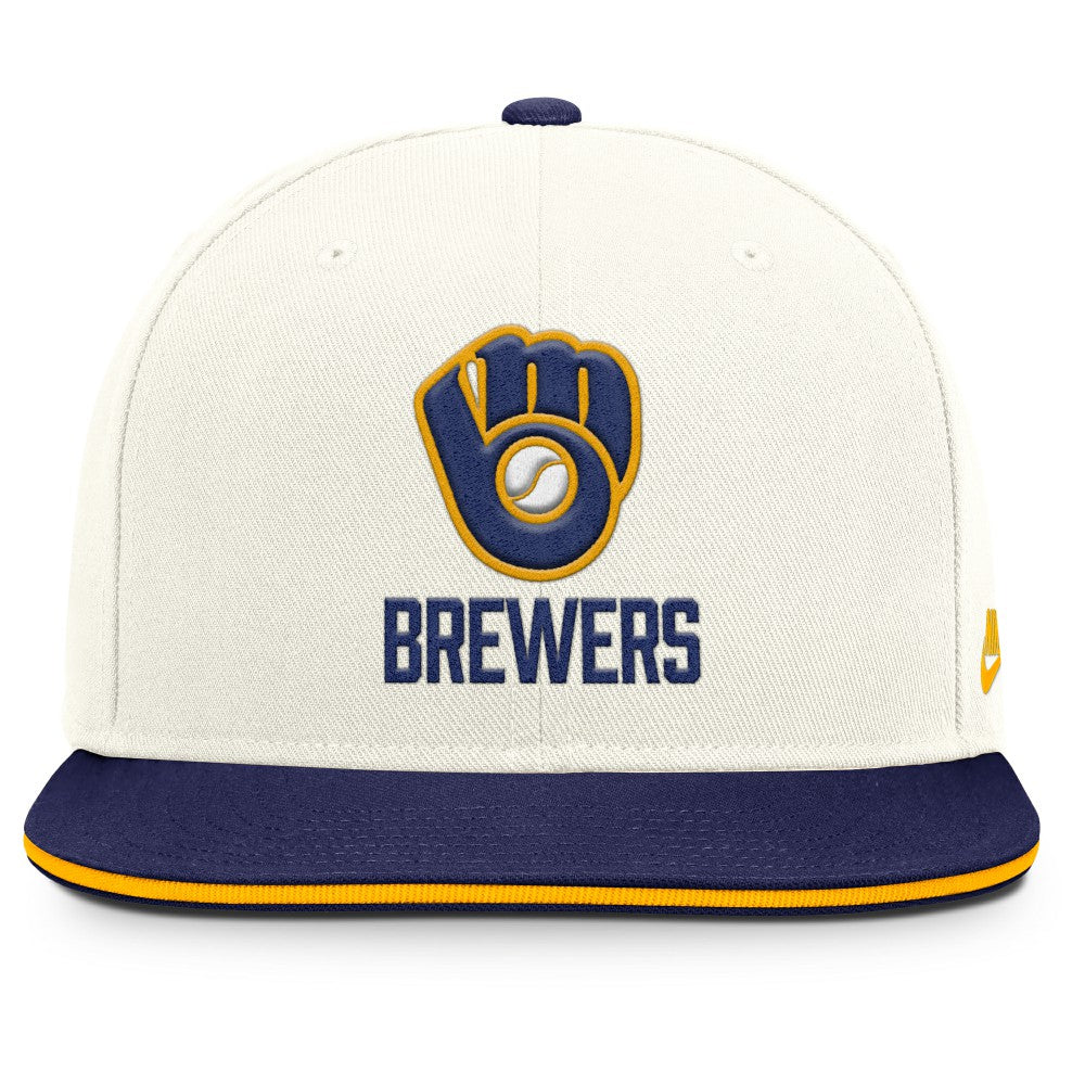 Milwaukee Brewers Cooperstown Pro Dri-FIT Snapback Hat Cream/Royal | Nike