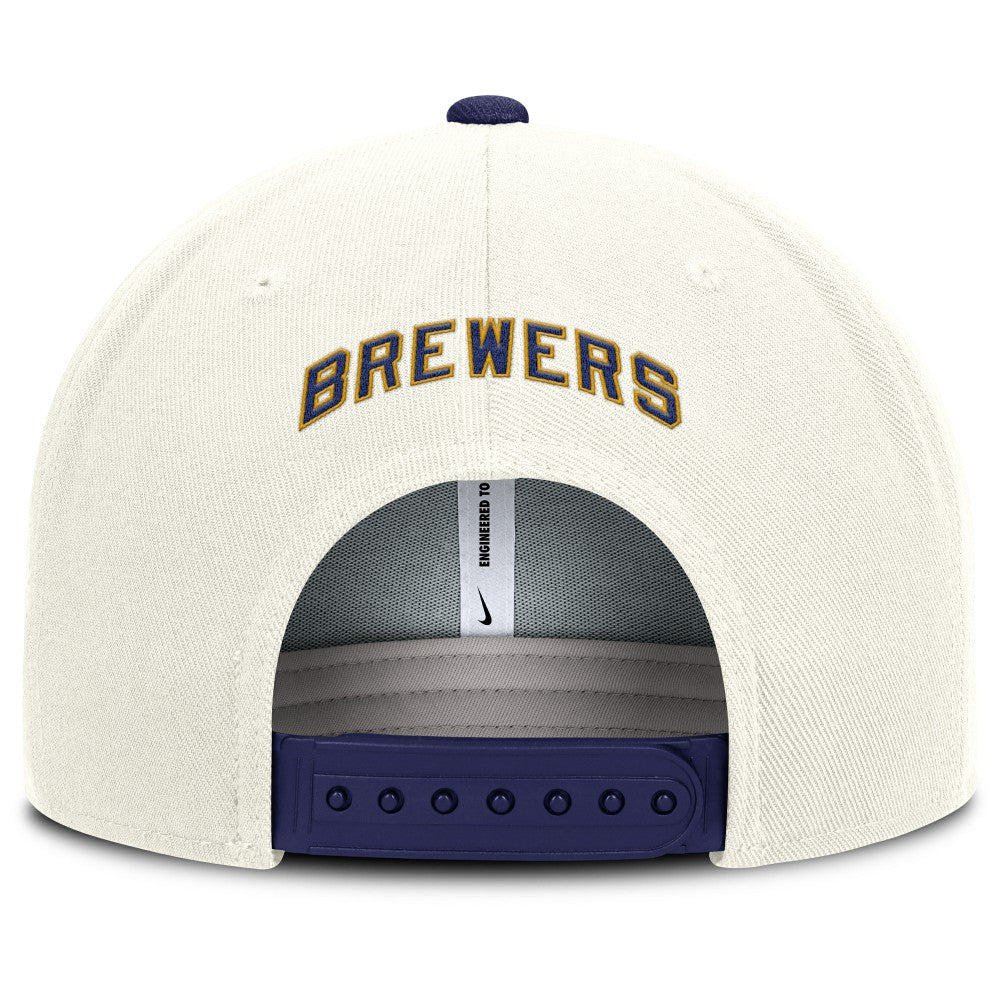 Milwaukee Brewers Cooperstown Pro Dri-FIT Snapback Hat Cream/Royal | Nike