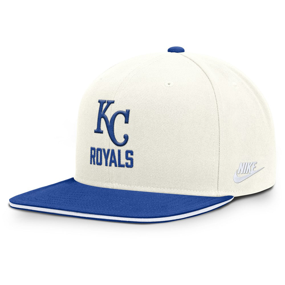 Kansas City Royals Cooperstown Pro Dri-FIT Snapback Hat Cream/Royal | Nike