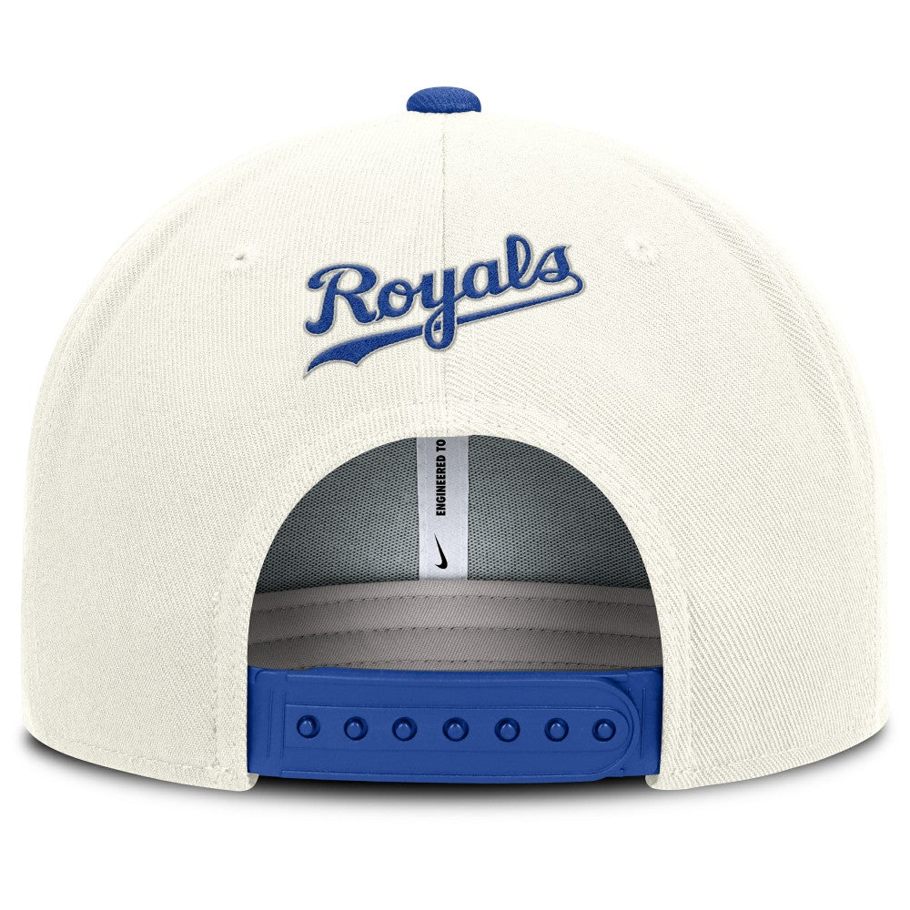 Kansas City Royals Cooperstown Pro Dri-FIT Snapback Hat Cream/Royal | Nike