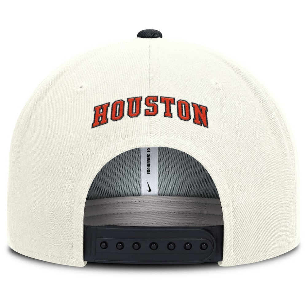 Houston Astros Cooperstown Pro Dri-FIT Snapback Hat Cream/Navy | Nike