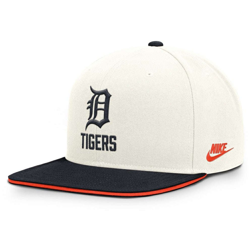 Detroit Tigers Cooperstown Pro Dri-FIT Snapback Hat Cream/Navy | Nike