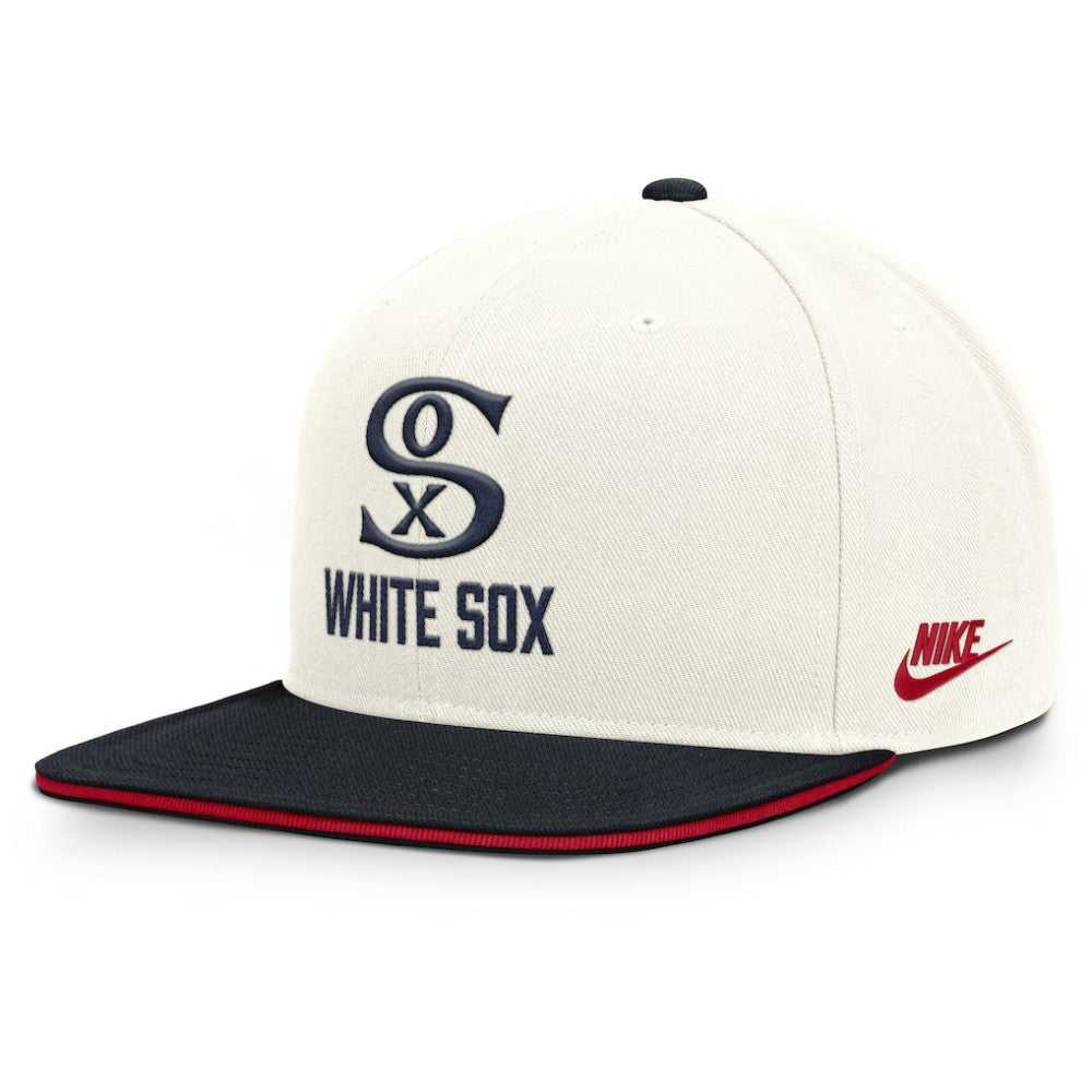 Chicago White Sox Cooperstown Pro Dri-FIT Snapback Hat Cream/Navy | Nike