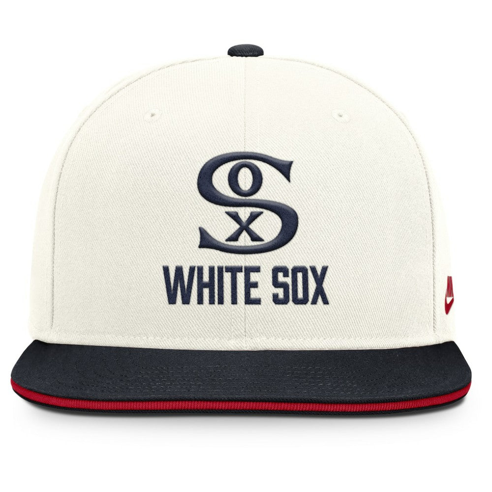 Chicago White Sox Cooperstown Pro Dri-FIT Snapback Hat Cream/Navy | Nike