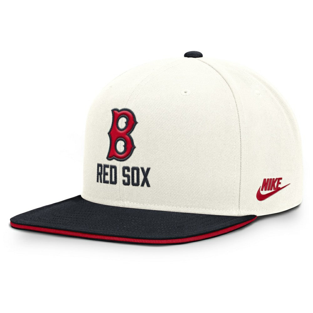 Boston Red Sox Cooperstown Pro Dri-FIT Snapback Hat Cream/Navy | Nike