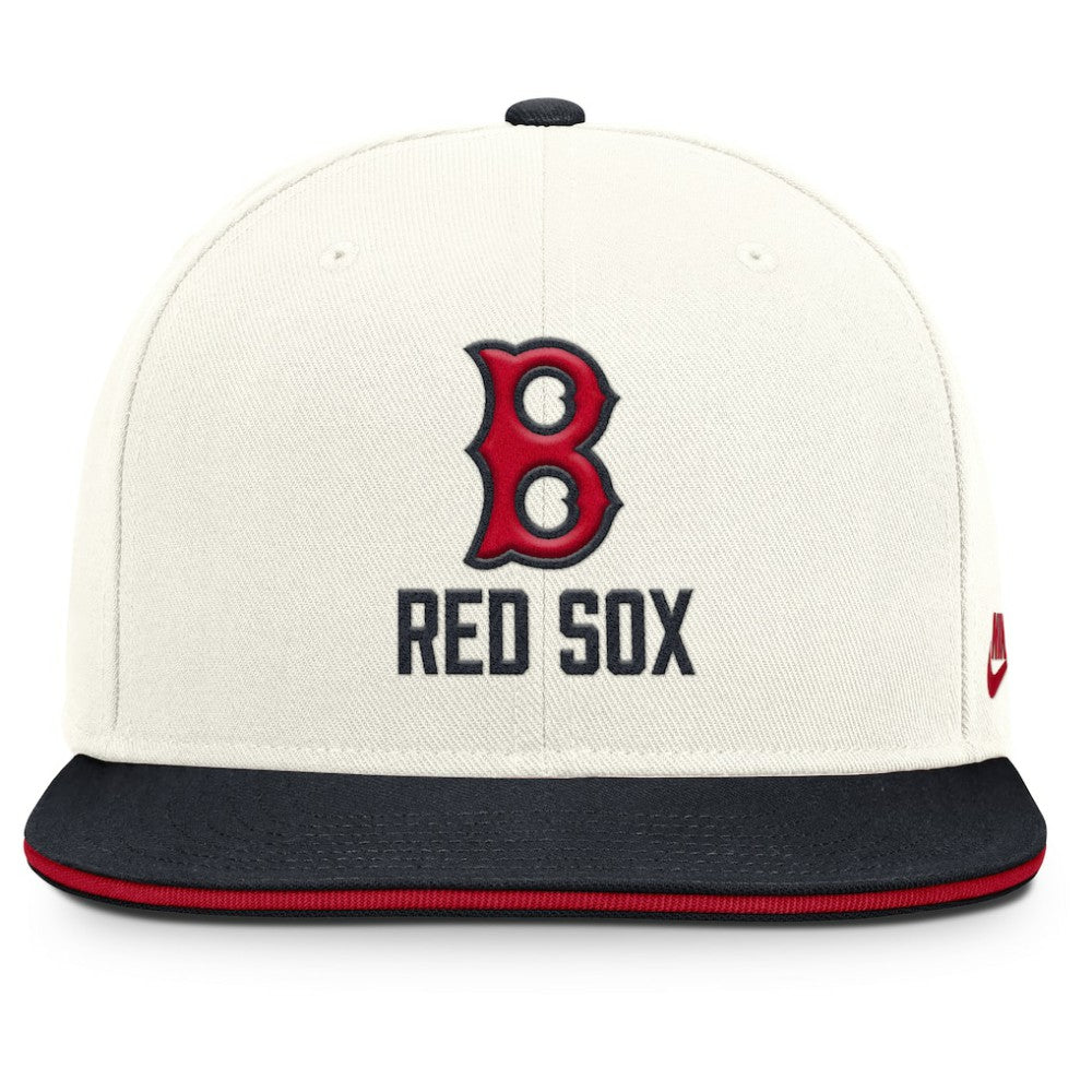 Boston Red Sox Cooperstown Pro Dri-FIT Snapback Hat Cream/Navy | Nike