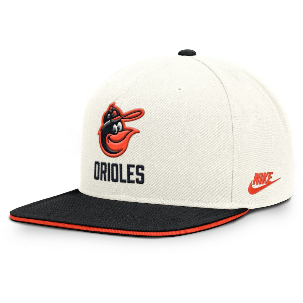 Baltimore Orioles Cooperstown Pro Dri-FIT Snapback Hat Cream/Black | Nike