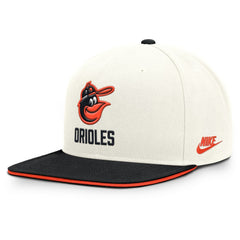 Baltimore Orioles Cooperstown Pro Dri-FIT Snapback Hat Cream/Black | Nike