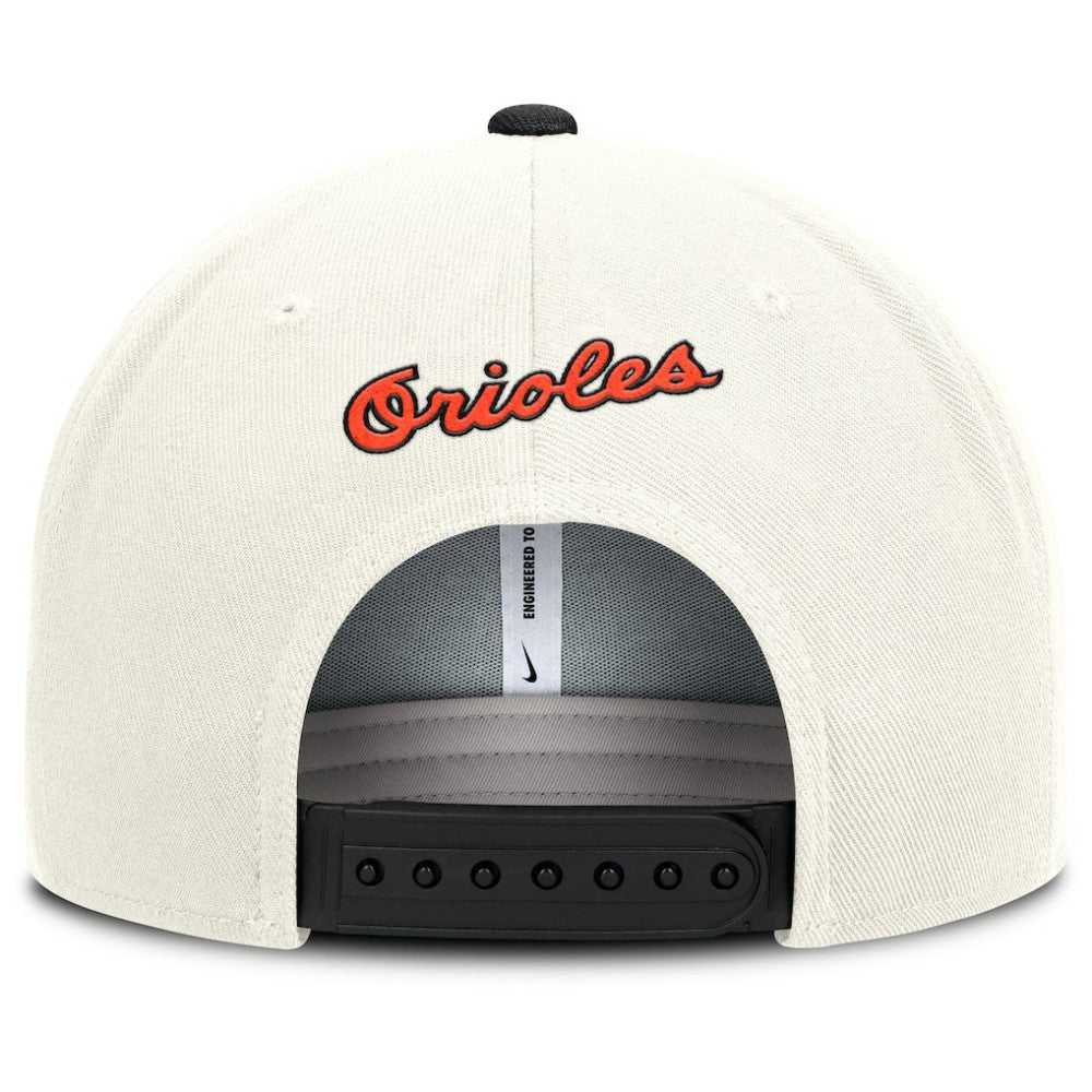 Baltimore Orioles Cooperstown Pro Dri-FIT Snapback Hat Cream/Black | Nike