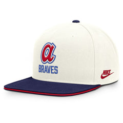 Atlanta Braves Cooperstown Pro Dri-FIT Snapback Hat Cream/Royal | Nike