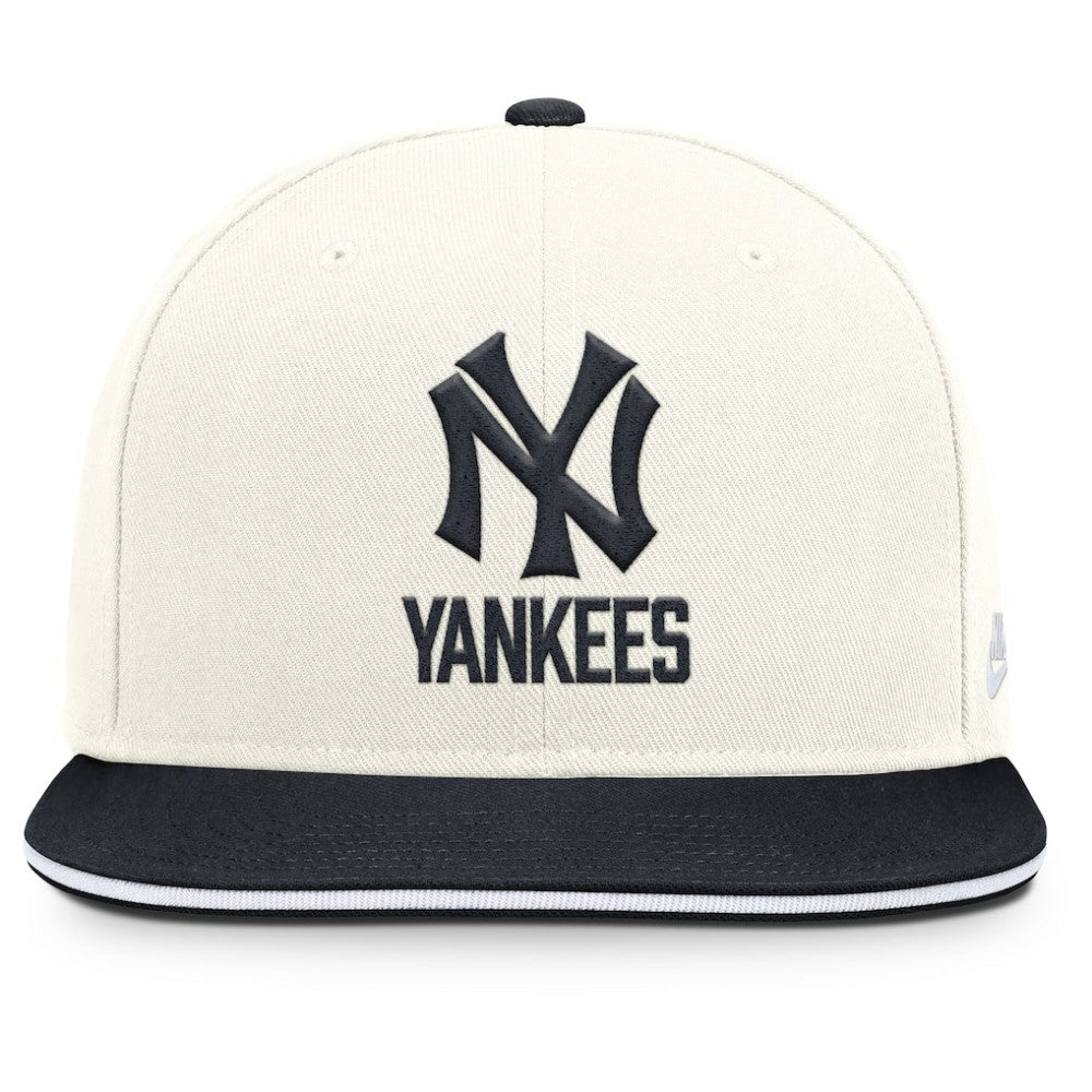 New York Yankees Cooperstown Pro Dri-FIT Snapback Hat Cream/Navy | Nike