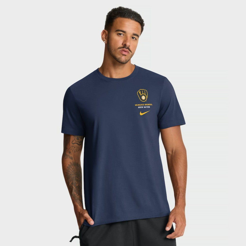 Milwaukee Brewers Primetime 2-Hit T-Shirt Navy | Nike